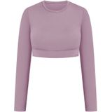 Smilodox - Tisha - Cropped Shirt - Dames - Lange Mouwen - Ronde Hals - Elastische Tailleband