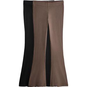 The Set Broek  chocoladebruin / zwart