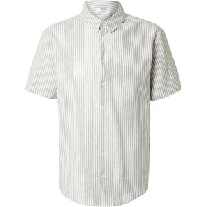 DAN FOX APPAREL Zakelijk overhemd 'Selim'  groen gemêleerd / wit