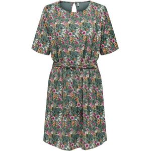 JDY Jurk  geel / donkergroen / cyclaam / oranje / pastelroze