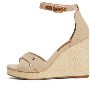 TOMMY HILFIGER - Sandalen met Sleehak - Beige - Katoen