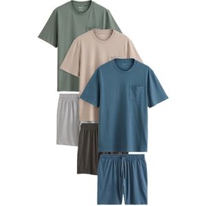 Next Pyjama kort  donkerblauw / stone grey / donkergroen