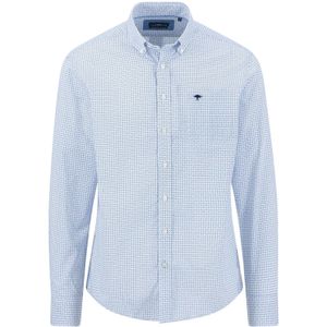 FYNCH-HATTON - Overhemd - Blauw - Comfort Fit - Lange Mouw