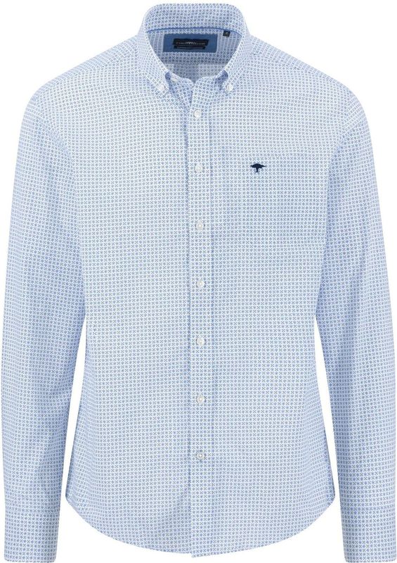 FYNCH-HATTON - Overhemd - Blauw - Comfort Fit - Lange Mouw