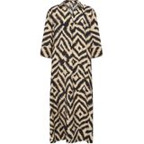 Soyaconcept - PIXI - Midi-jurk - Viscosemix - Platte Kraag - V-hals - 3/4-mouw