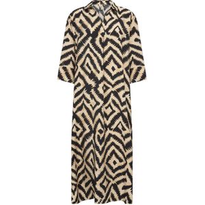 Soyaconcept - PIXI - Midi-jurk - Viscosemix - Platte Kraag - V-hals - 3/4-mouw