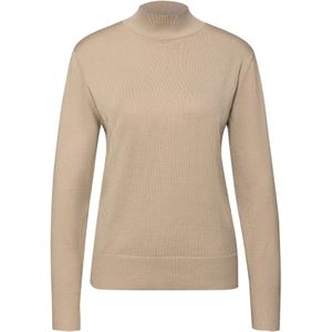 Street One Dames Trui met col in Beige, in size: 34