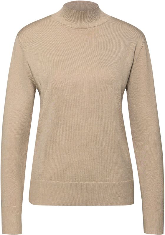 Street One Dames Trui met col in Beige, in size: 34