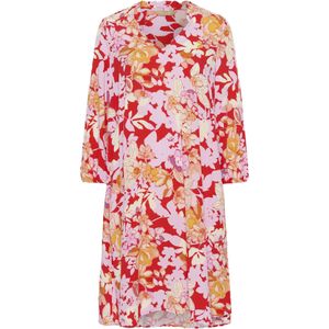 CULTURE Zomerjurk 'CUAudrey Bello'  lichtgeel / oranje / lichtroze / rood