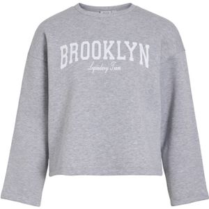 VILA Sweatshirt  grijs gemêleerd / wit