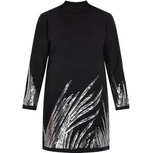 faina Gebreide jurk  zwart / zilver