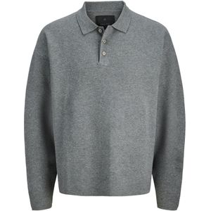 Jack & Jones - JPRBLABRADFORT KNIT POLO - Trui met Polokraag - Medium Grey Melange