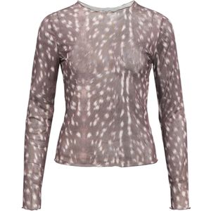 OBJECT - OBJMONTANA - Longsleeve - Crème - Donkerbruin - Dierenprint