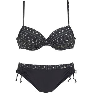 Look - Beugelbikini - Zwart - Crème - Polyamide