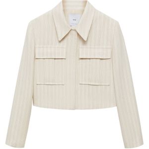 MANGO Tussenjas 'Geranio'  crème / zwart