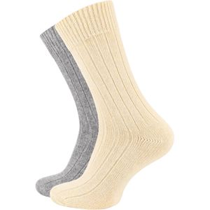 Cotton Prime Sokken  ecru / lichtgrijs