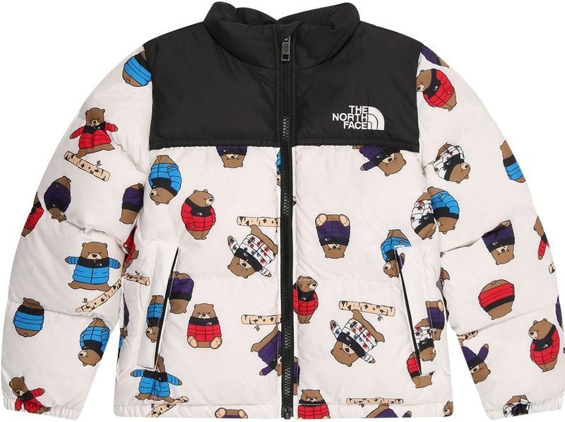 The North Face 1996 Retro Nuptse-jas Met Print Voor Kids Tnf White - Nuptse Bear Print unisex