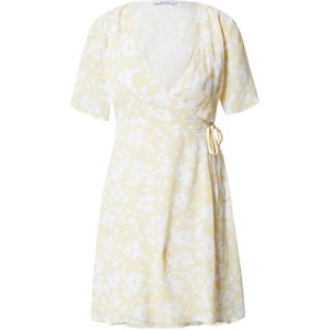 ABOUT YOU Jurk 'Hege'  pasteelgeel / wit