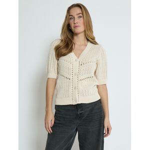 Peppercorn Gebreid vest 'Hady'  wolwit