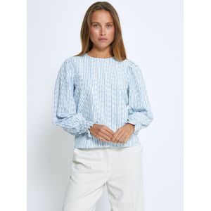 minus Blouse 'Bessima'  lichtblauw / wit