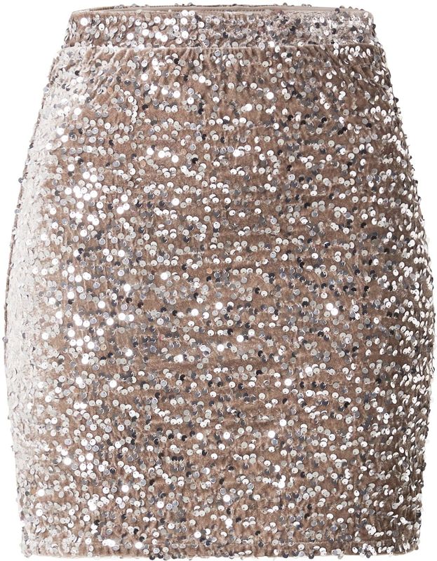 PIECES - PCKAM - Minirok - Brokaat - Zilver