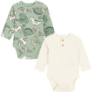 Cool Club Rompertje/body  donkergroen / wit