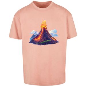 F4NT4STIC Shirt 'Vulkanausbruch'  blauw / cappuccino / donkerlila / oranje