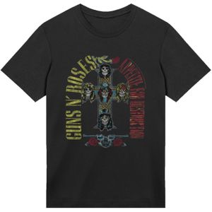 F4NT4STIC Shirt 'Guns N' Roses Skull Rock Band Merch'  geel / rood / zwart