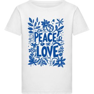 Merchcode Shirt 'Peace Love'  blauw / wit