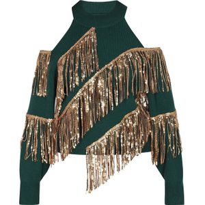 faina Trui  goud / donkergroen