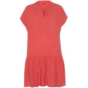 s.Oliver RED LABEL Blousejurk - Koraal - Met Volants - Ruimvallend