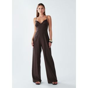 Willa Jumpsuit 'Palms'  chocoladebruin