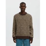 SELECTED Trui  beige / chocoladebruin