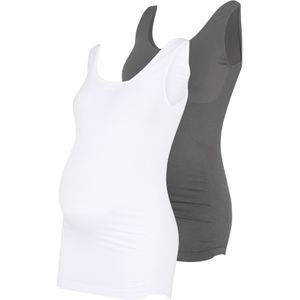 MAMALICIOUS Sporttop 'MLHEAL'  donkergrijs / wit