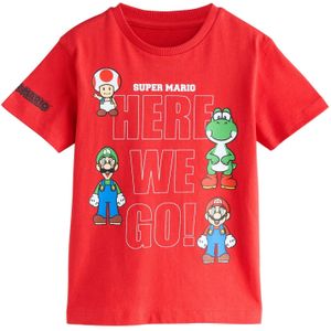 Next Shirt 'Mario Gaming'  royal blue/koningsblauw / groen / cranberry / wit