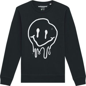 Watapparel Sweatshirt ' Smiley '  zwart / wit