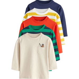 Next Shirt  lichtbeige / navy / geel / groen / rood