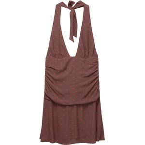 Pull&Bear Zomerjurk  chocoladebruin / rood