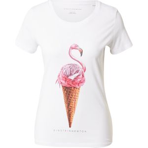 EINSTEIN & NEWTON Shirt 'Flamingo Ice'  bruin / kastanjebruin / pink / donkerroze / wit