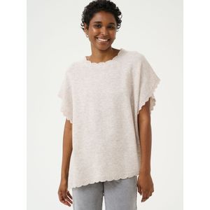 Cream - Dammi - Gebreide Trui - Lichtgrijs - Kwartmouw - Ronde Hals