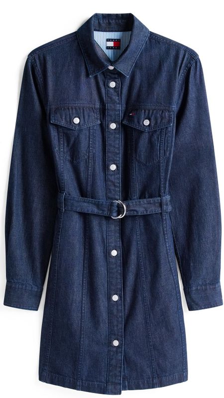 Tommy Jeans - Jeansjurk - Mêlee - Puur Katoen - Gestikt Logo