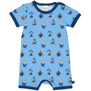 Fred's World by GREEN COTTON Rompertje/body  blauw / hemelsblauw / bruin / lichtoranje