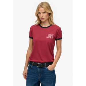 Superdry Shirt  bloedrood / zwart / wit