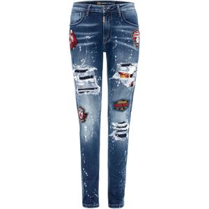 CIPO & BAXX Jeans  blauw denim / geel / rood / wit