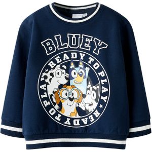 NAME IT Sweatshirt ''NMMNIMBU BLUEY'  blauw / lichtblauw / bruin / wit