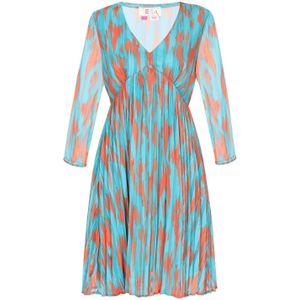 IZIA Jurk  aqua / oranje