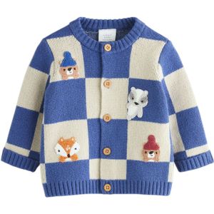 Next Gebreid vest  beige / blauw / lichtgrijs / oranje