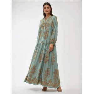 Hiccup Jurk  lichtbruin / mintgroen