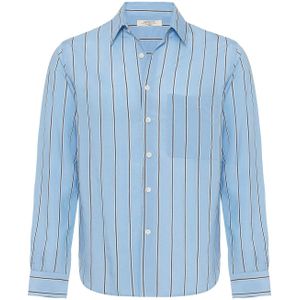 Antioch Overhemd  lichtblauw / donkerbruin / wit