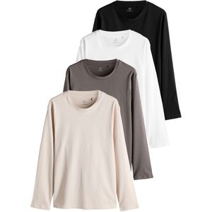 The Set Shirt  beige / mokka / zwart / wit